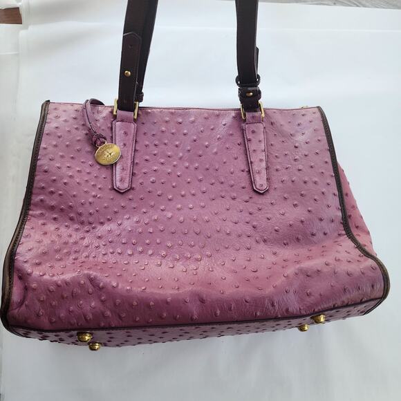 Brahmin Tori Tote Fig Normandy purple ostrich leather - Picture 2 of 12